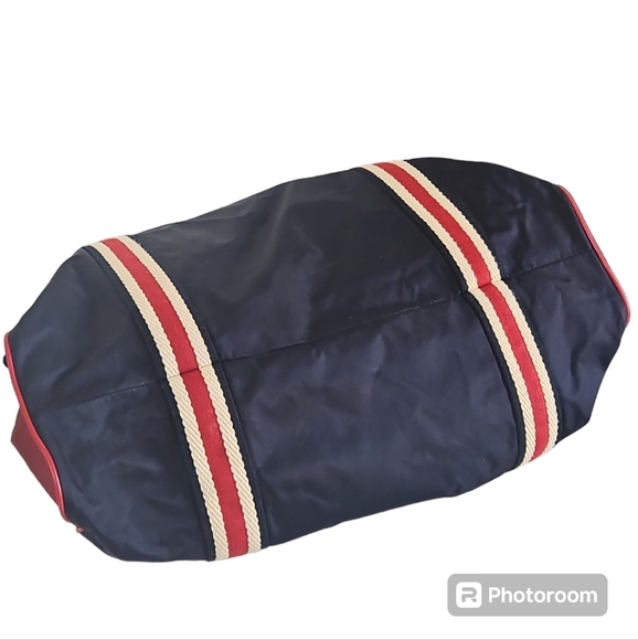 Gucci Vintage Nylon Tote Bag Blue Red Cream NWOT - Picture 11 of 14